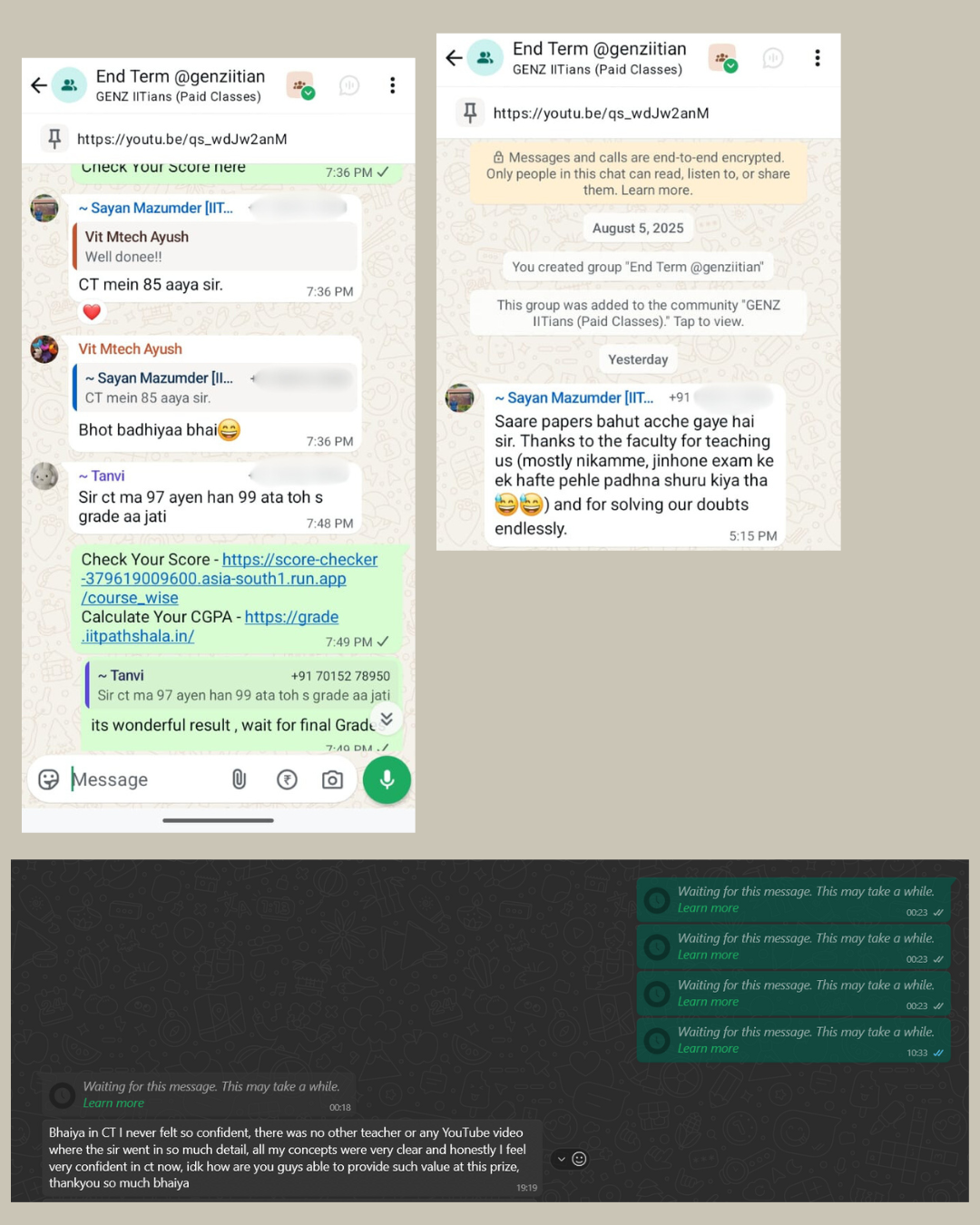 Student review for courses